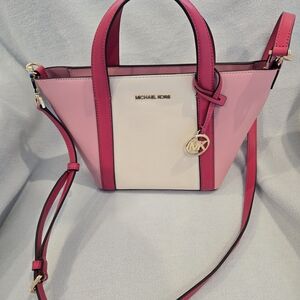 Michael Kors Pink and Cream Crossbody Bag